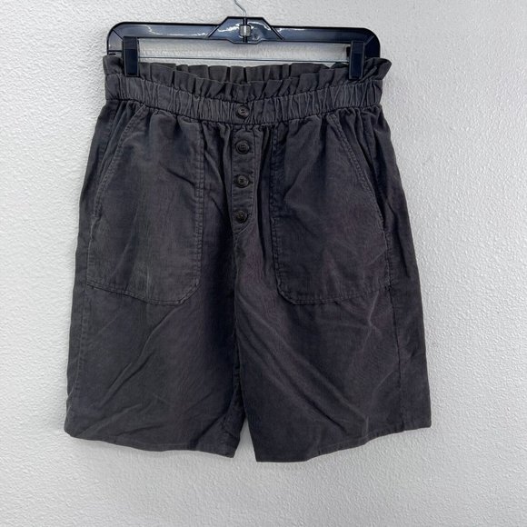 Zara gray high waisted elastic waist ruffle top paperbag Size: M - Picture 2 of 7